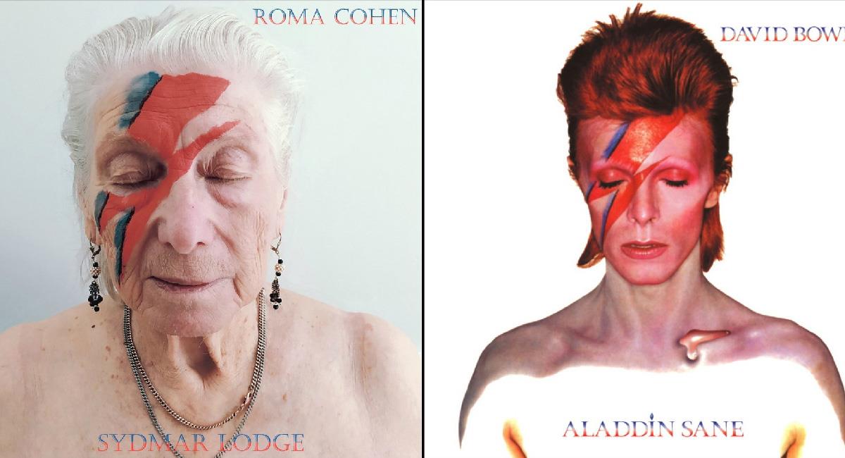 Ancianos recrean portadas de discos célebres del rock. Foto: Twitter