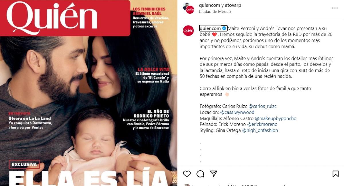 Maite Perroni y su esposo presentan a su hija Lía. Foto: Instagram