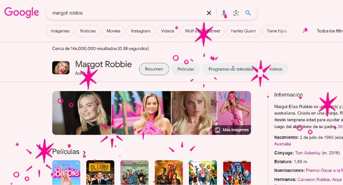 Busca a Margot Robbie o Ryan Gosling en el buscador de Google. Foto: Google